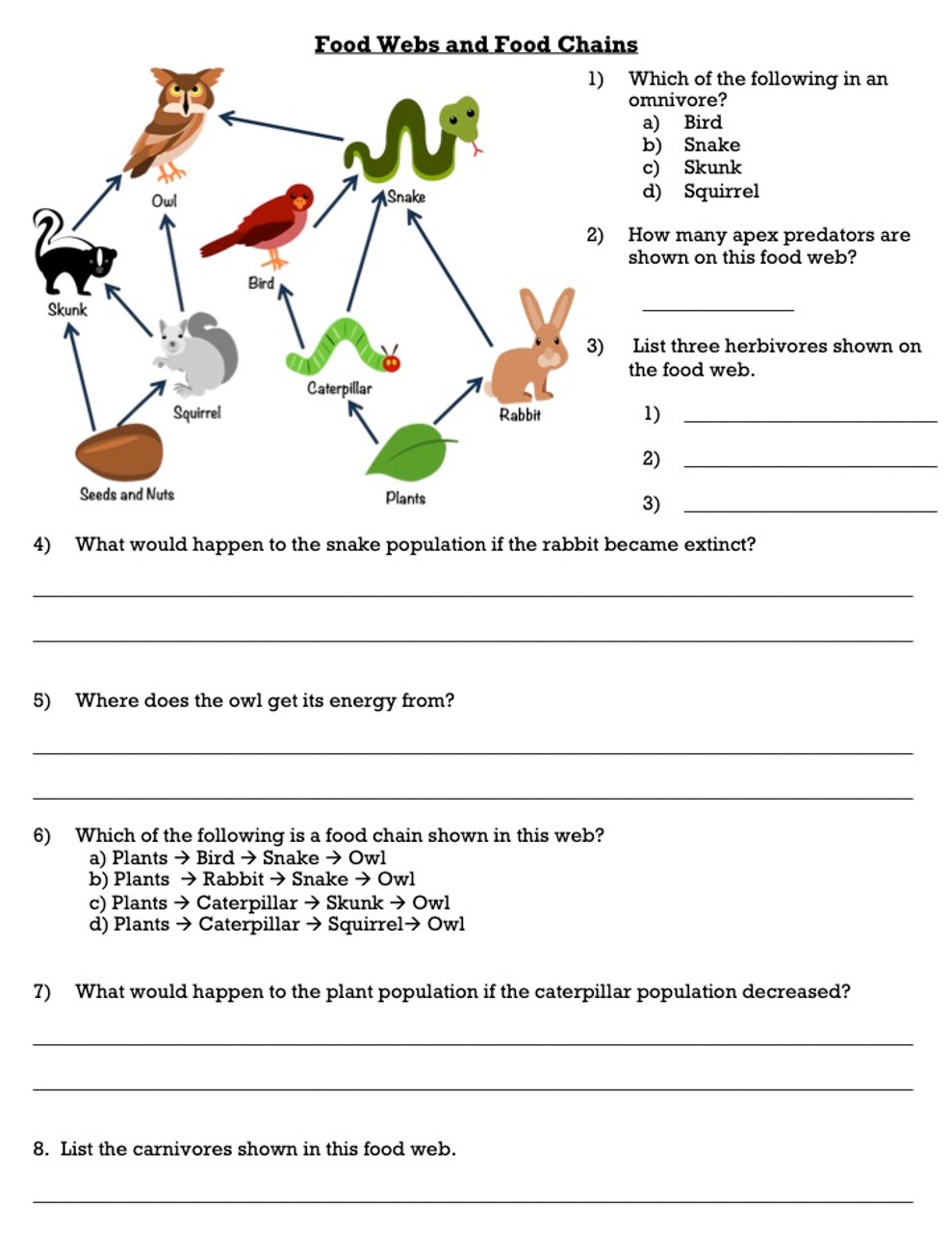 Food Webs And Food Chains Worksheets Free Pintables Worksheets Food Webs And Food Chains Worksheets Free Pintables Worksheets