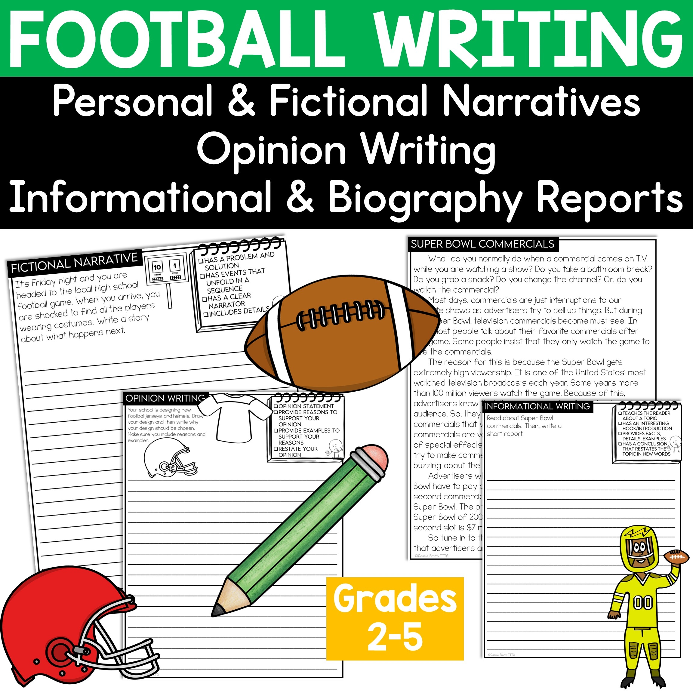 Football Themed Writing Prompts Opinion Narratives Informational Biography Thrifty In Third Grade Football Themed Writing Prompts Opinion Narratives Informational Biography Thrifty In Third Grade