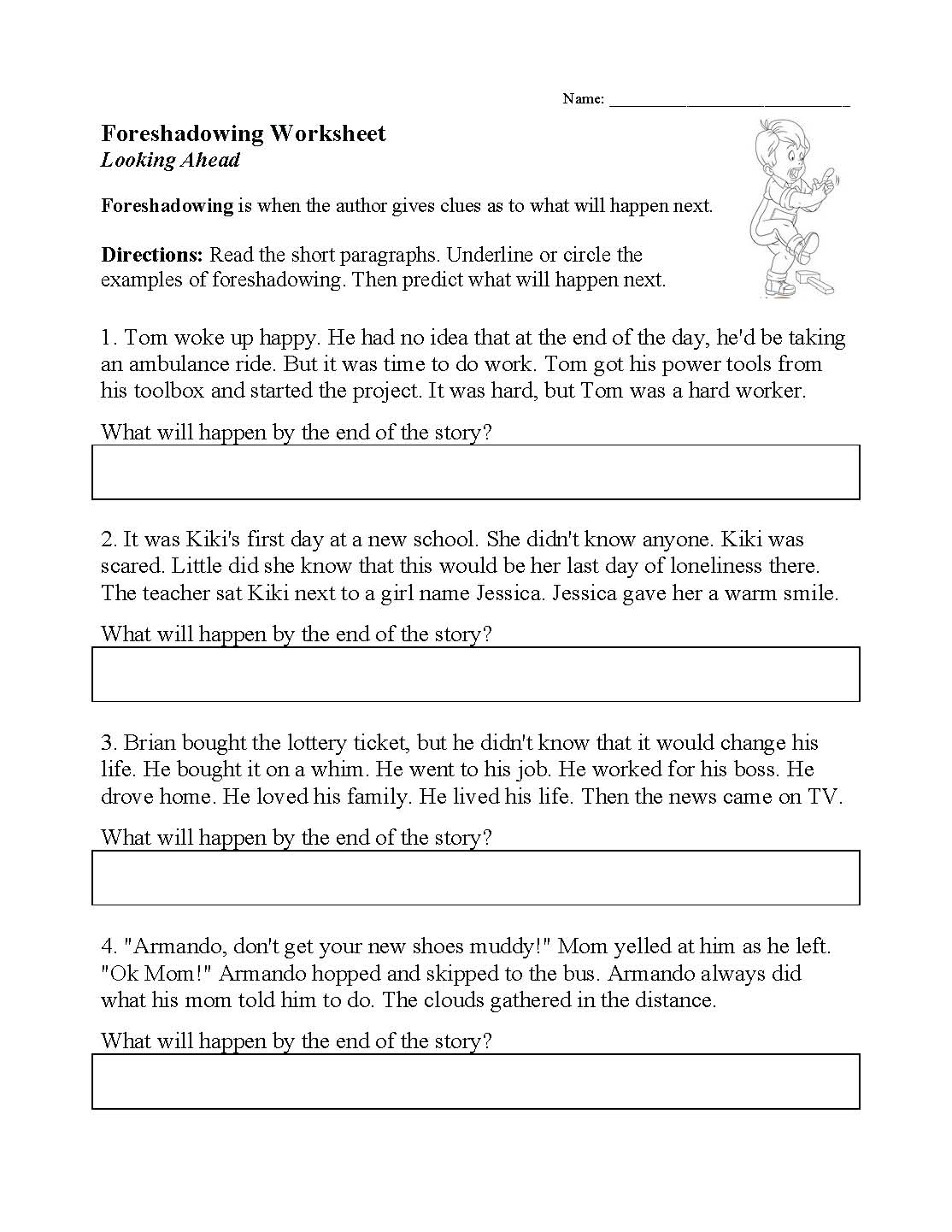 Foreshadowing Worksheet Literary Techniques Activity Foreshadowing Worksheet Literary Techniques Activity