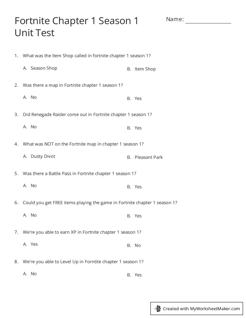 Free Printable Fortnite Worksheets Free Printable Fortnite Worksheets