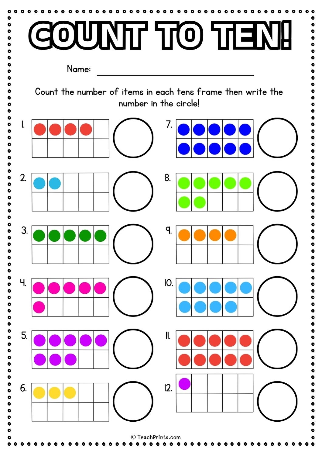 Free 1 10 Counting Worksheet Teach Prints Free 1 10 Counting Worksheet Teach Prints