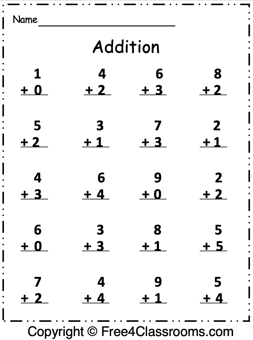 Kindergarten Math Worksheets 1-10