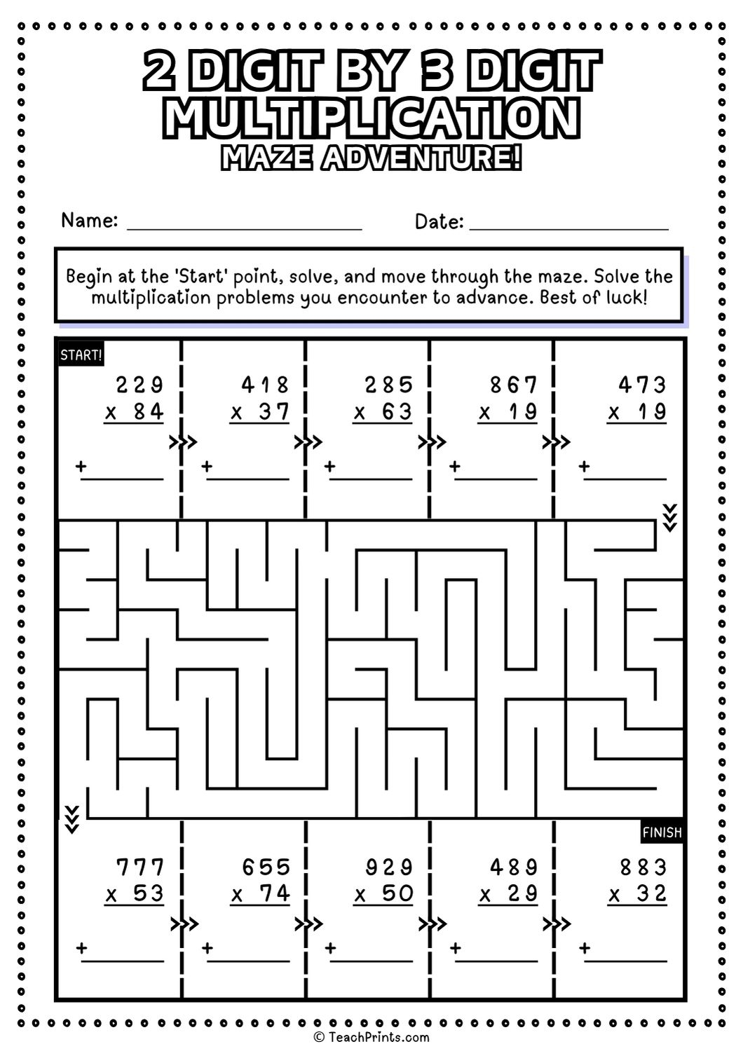 Free 2 Digit By 3 Digit Multiplication Worksheets Teach Prints Free 2 Digit By 3 Digit Multiplication Worksheets Teach Prints