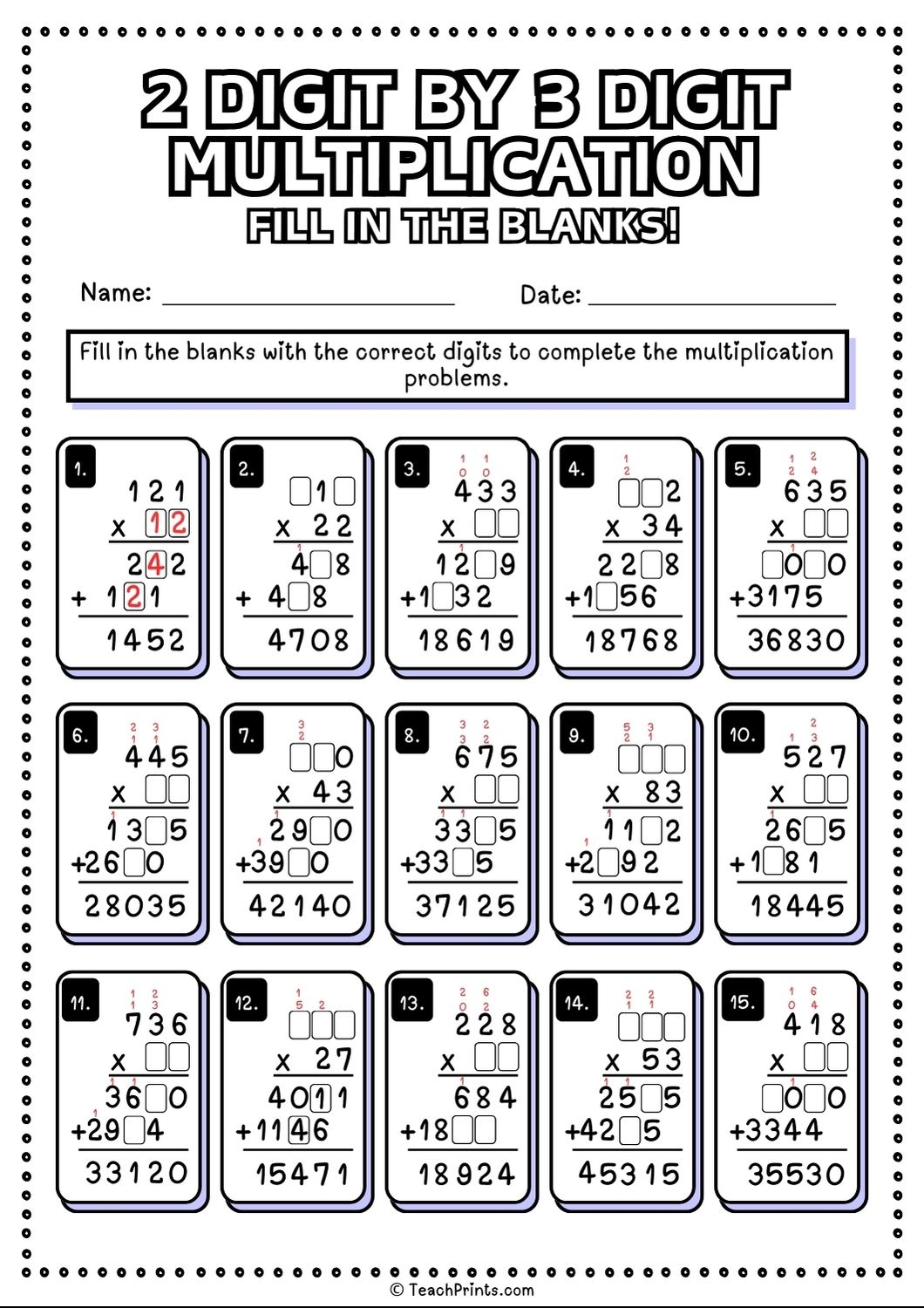 Free Printable Triple Digit Multiplication Worksheets Free Printable Triple Digit Multiplication Worksheets