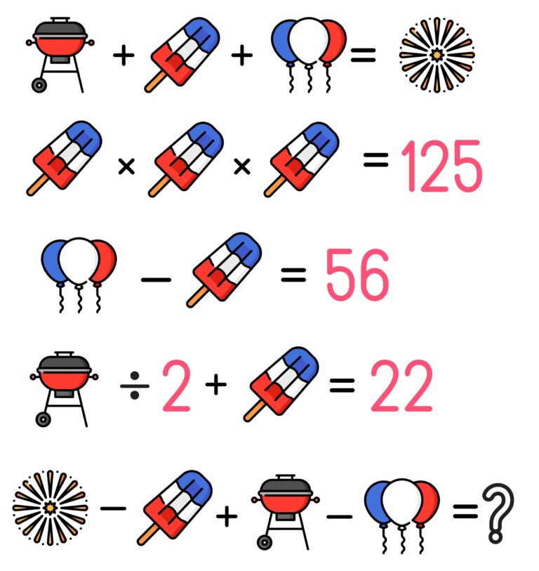 Free 4th Of July Math Puzzles For Grades K 8 Mashup Math