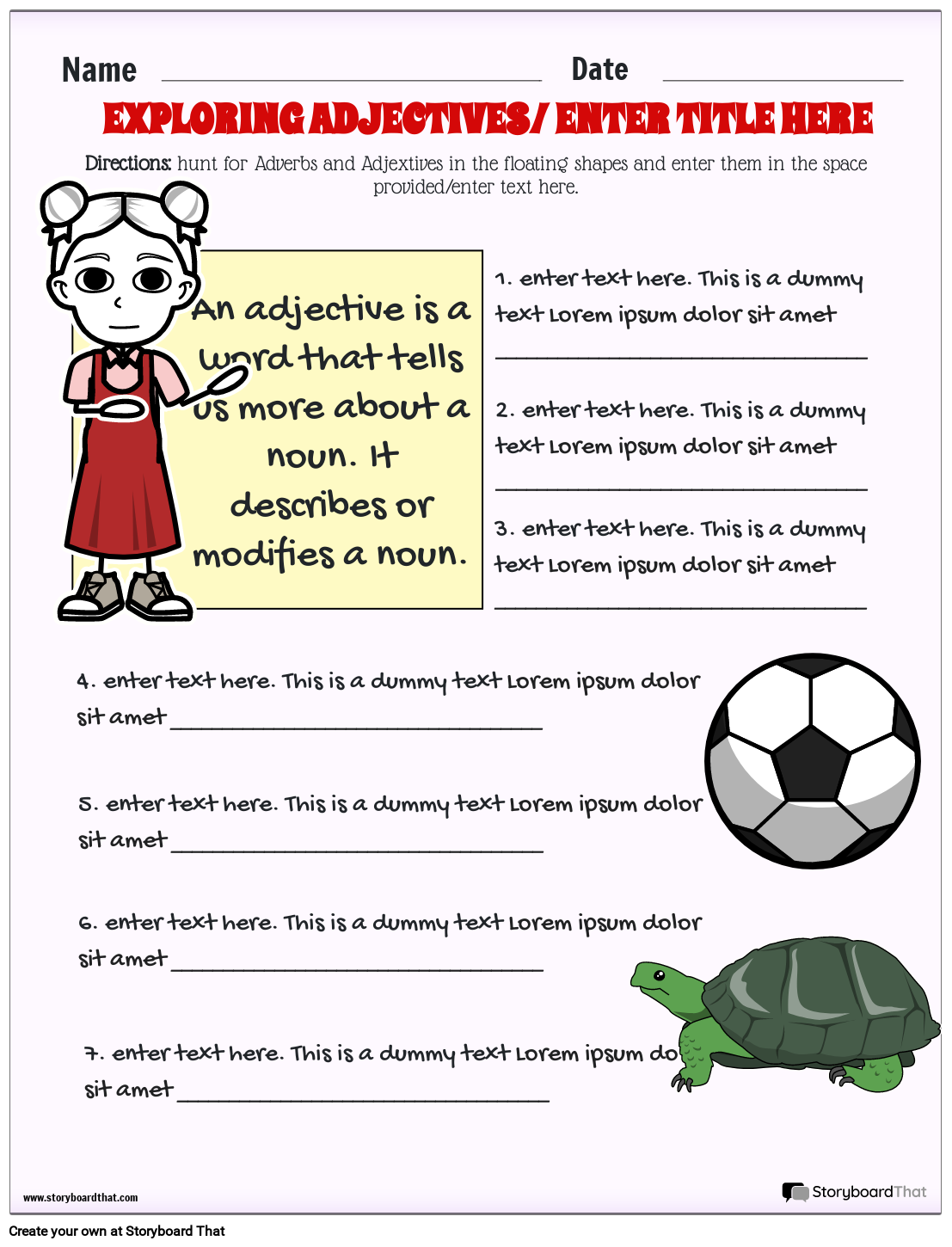 Adjective And Adverb Free Printable Worksheets
