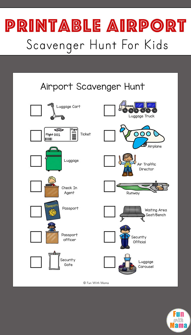 Free Airport Scavenger Hunt For Kids Thrifty Homeschoolers