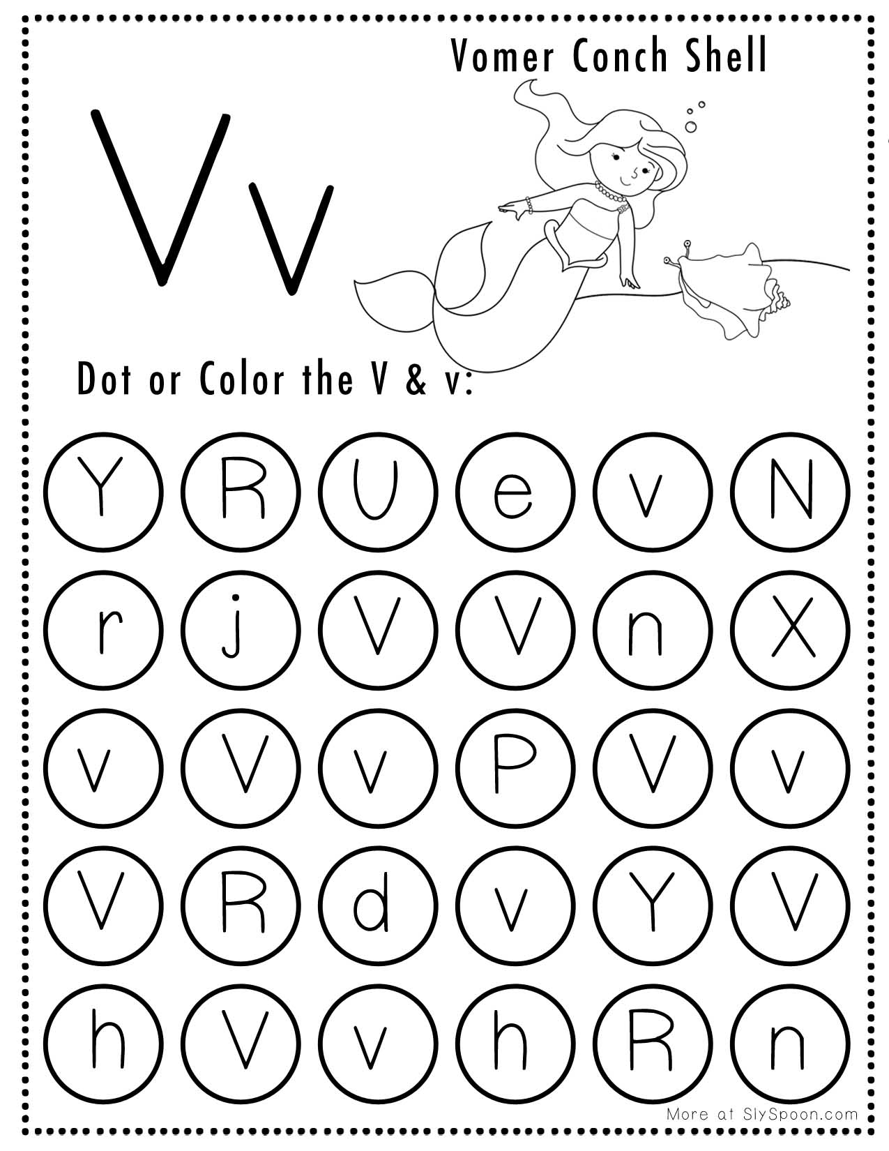 Free Printable Letters V For Preschoolers