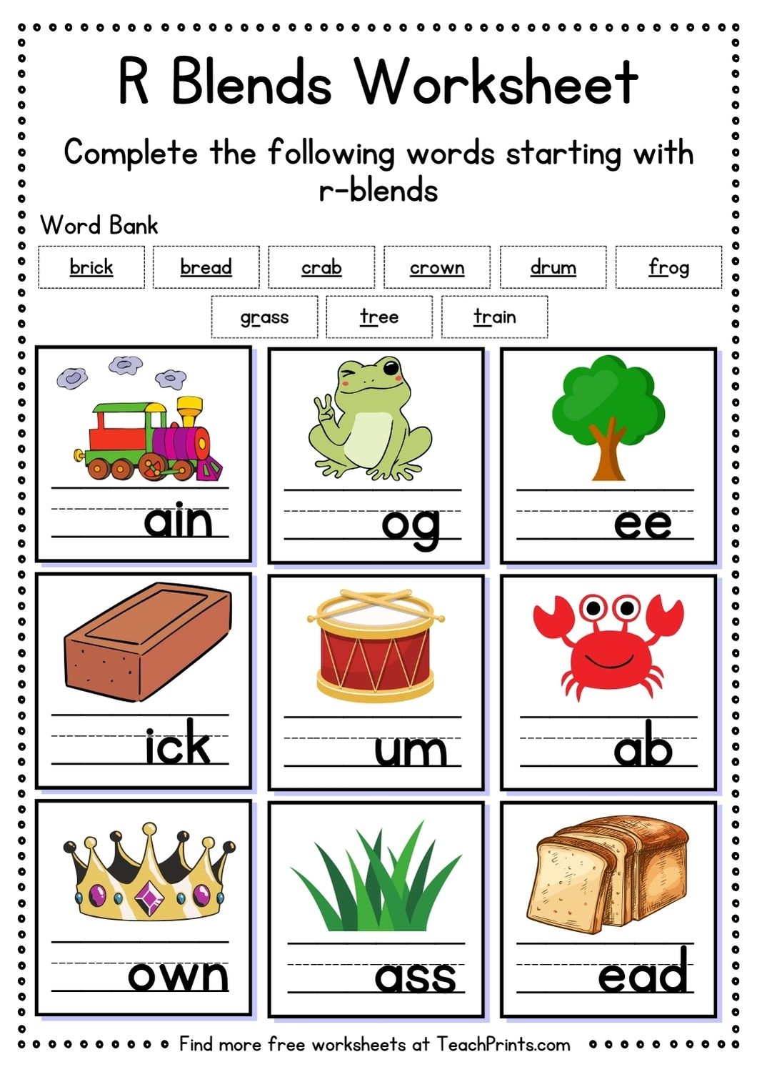Ab Words Worksheets For Kindergarten