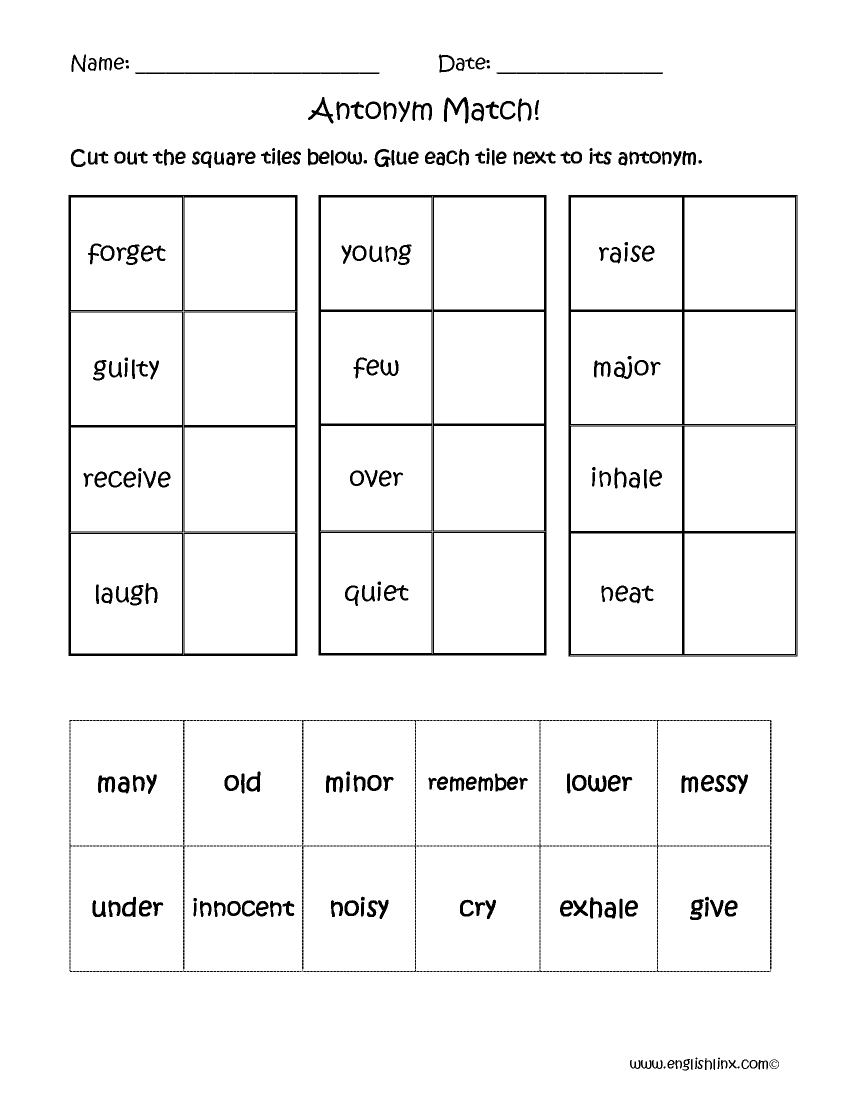 Free Antonyms Printable Worksheet Download Free Antonyms Printable Worksheet Png Images Free Worksheets On Clipart Library