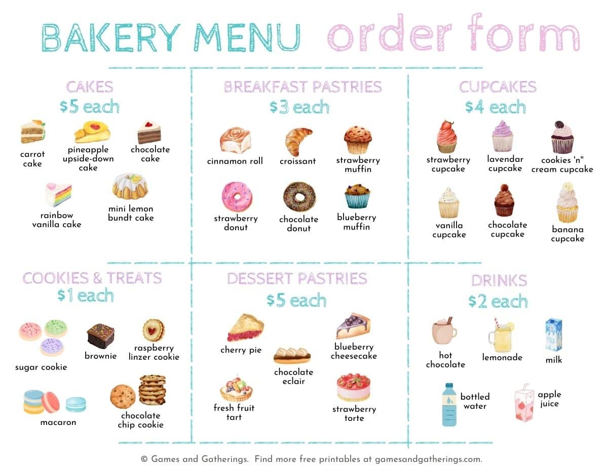 Free Bakery Dramatic Play Printables For Kids Craft Share Play Free Bakery Dramatic Play Printables For Kids Craft Share Play