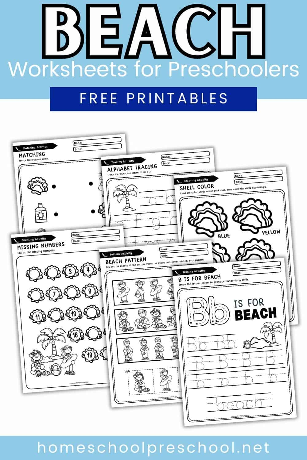 Free Preschool Beach Printables