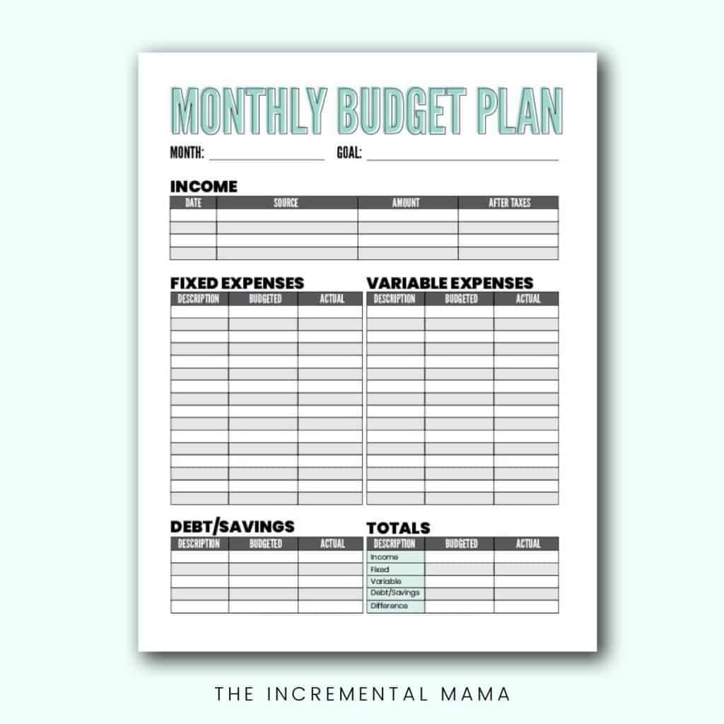 Family Budget Worksheet Free Printable