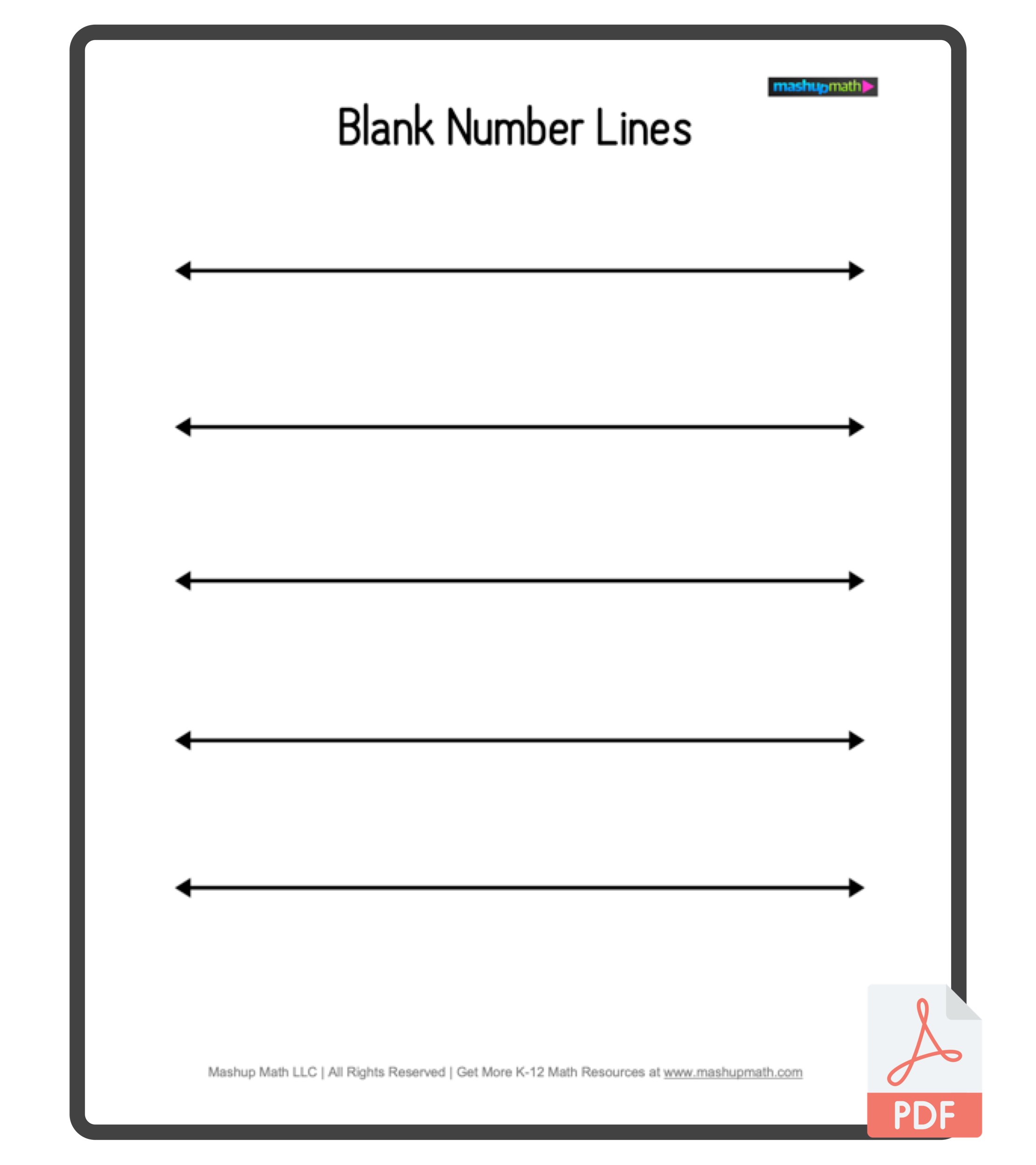 Free Printable Worksheets Number Line