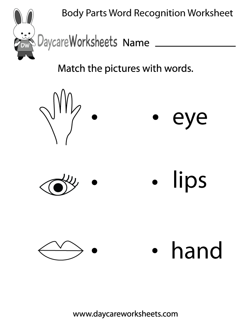 Free Printable Body Parts For Preschoolers