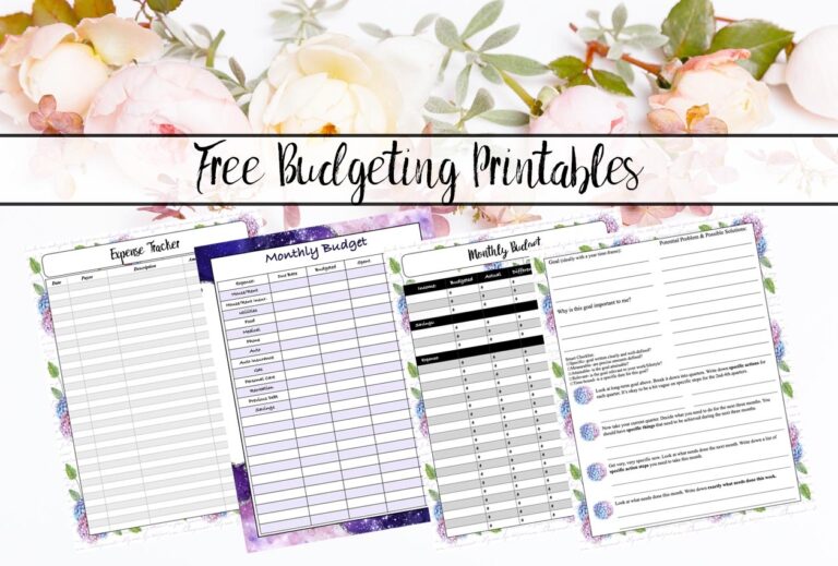 Free Budgeting Printables Expenses Goals U0026 Monthly Budget