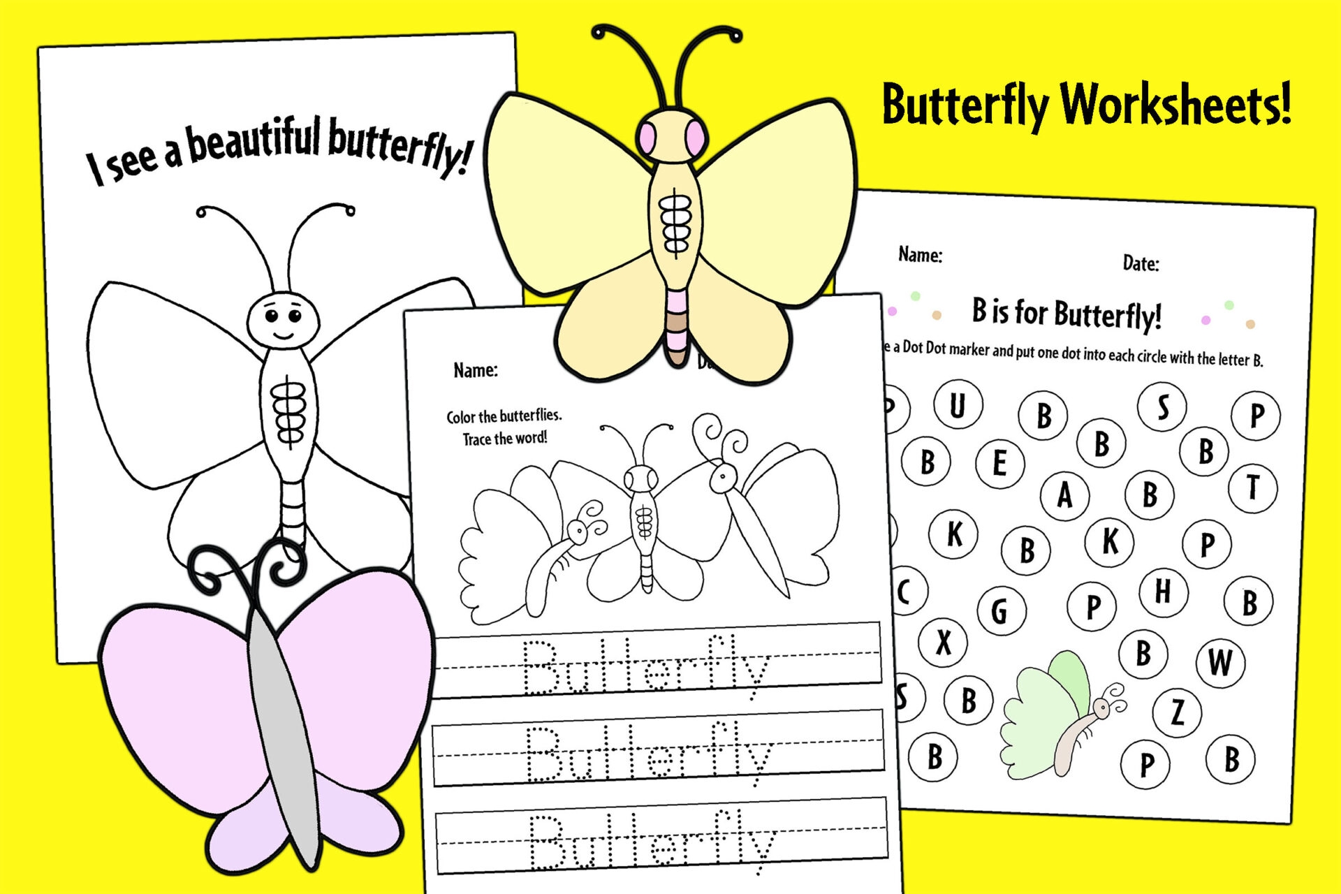 FREE Butterfly Worksheets The Hollydog Blog FREE Butterfly Worksheets The Hollydog Blog