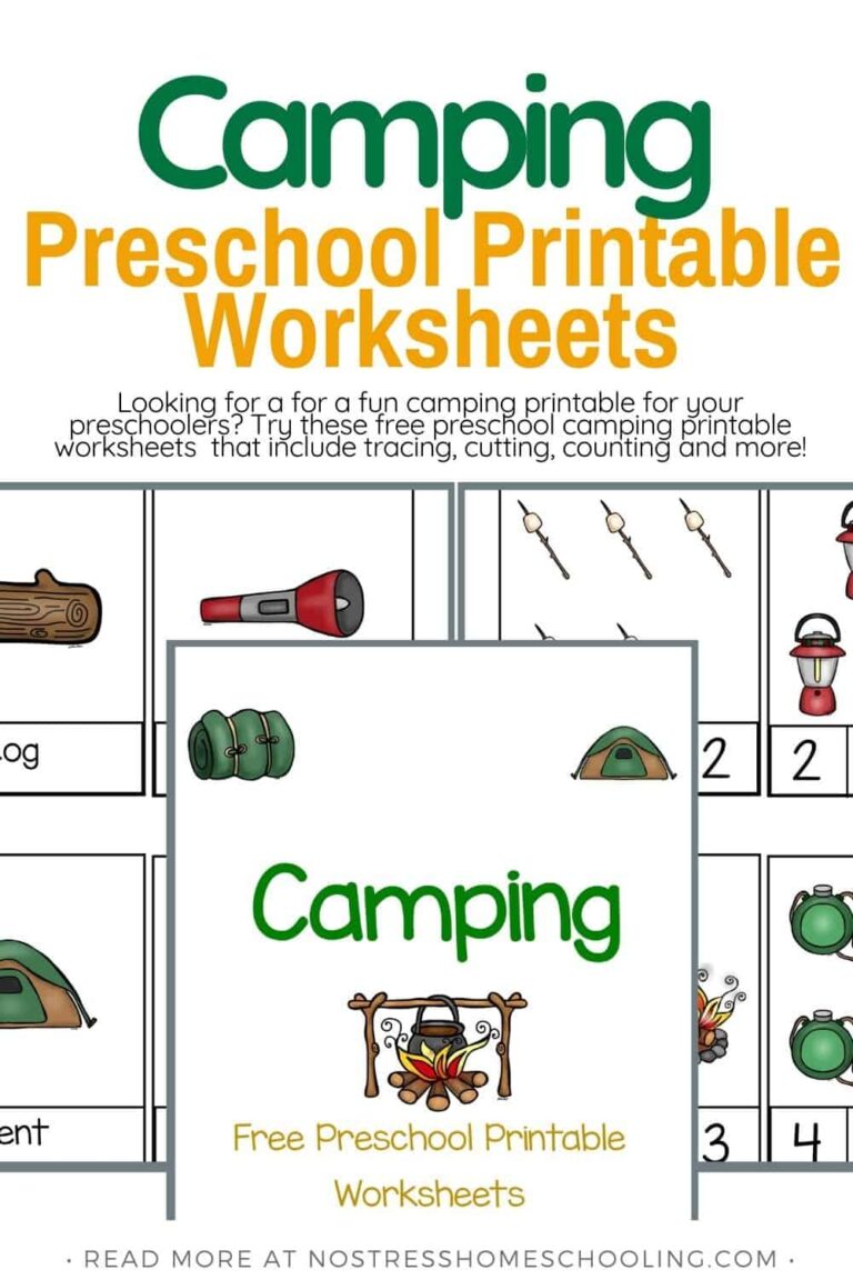 Free Camping Preschool Worksheets 30 Pages