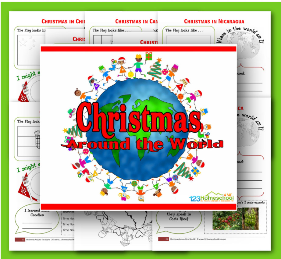 FREE Christmas Around The World Worksheets For Kids Activities FREE Christmas Around The World Worksheets For Kids Activities