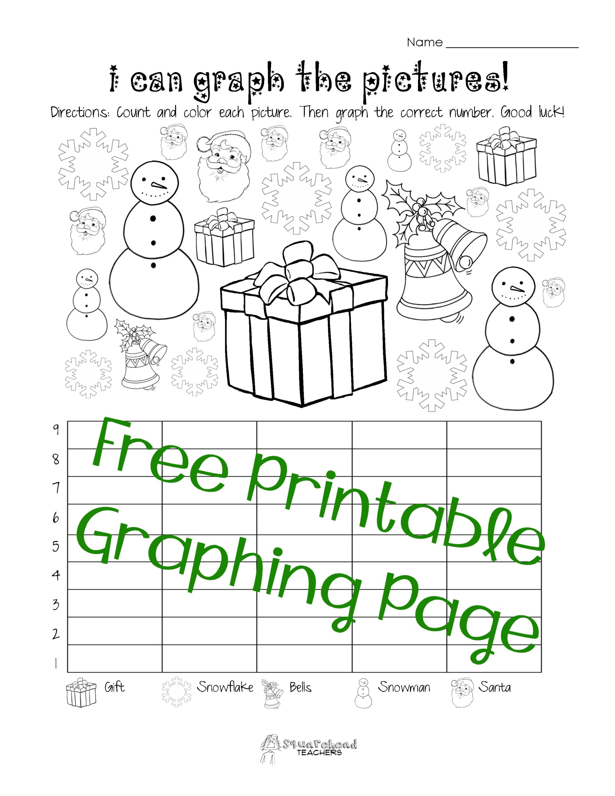 Free Christmas Winter Graphing Worksheet Kindergarten First Free Christmas Winter Graphing Worksheet Kindergarten First