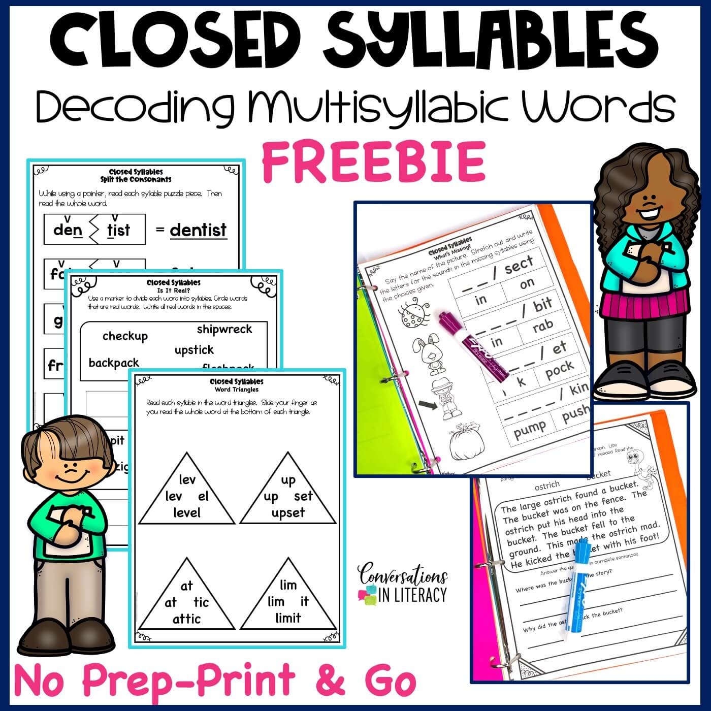 FREE Closed Syllables Decoding Multisyllabic Words Activities Conversations In Literacy FREE Closed Syllables Decoding Multisyllabic Words Activities Conversations In Literacy