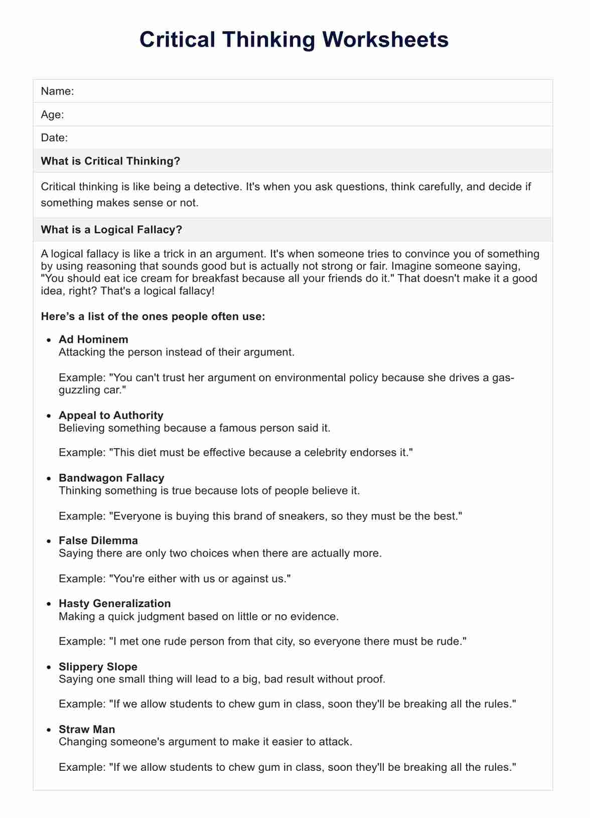 Free Critical Thinking Skills Worksheets And Workbooks EdHelper Free Critical Thinking Skills Worksheets And Workbooks EdHelper