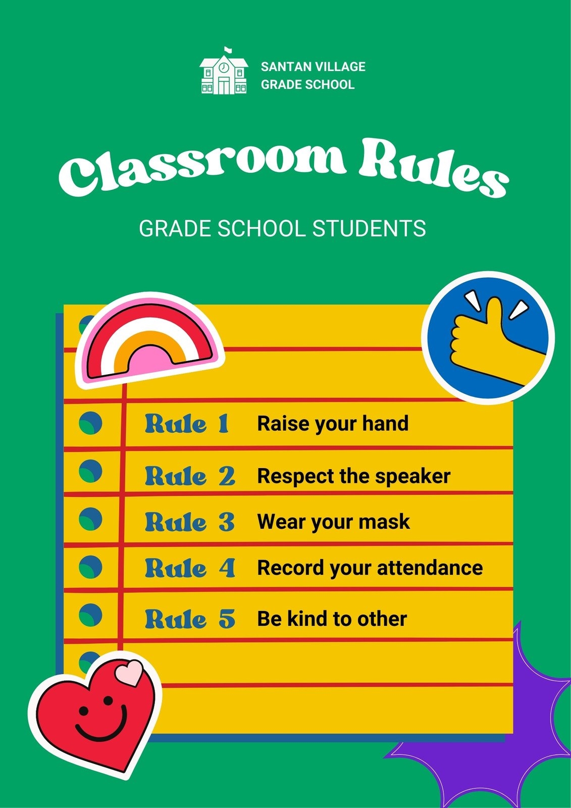 Free Custom Printable Classroom Rules Poster Templates Canva Free Custom Printable Classroom Rules Poster Templates Canva