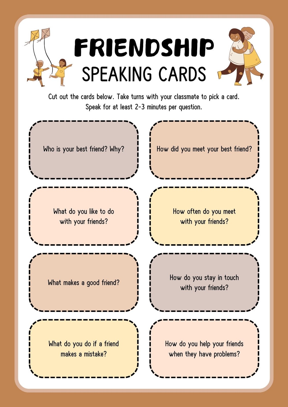 Free Kindergarten Friendship Worksheets