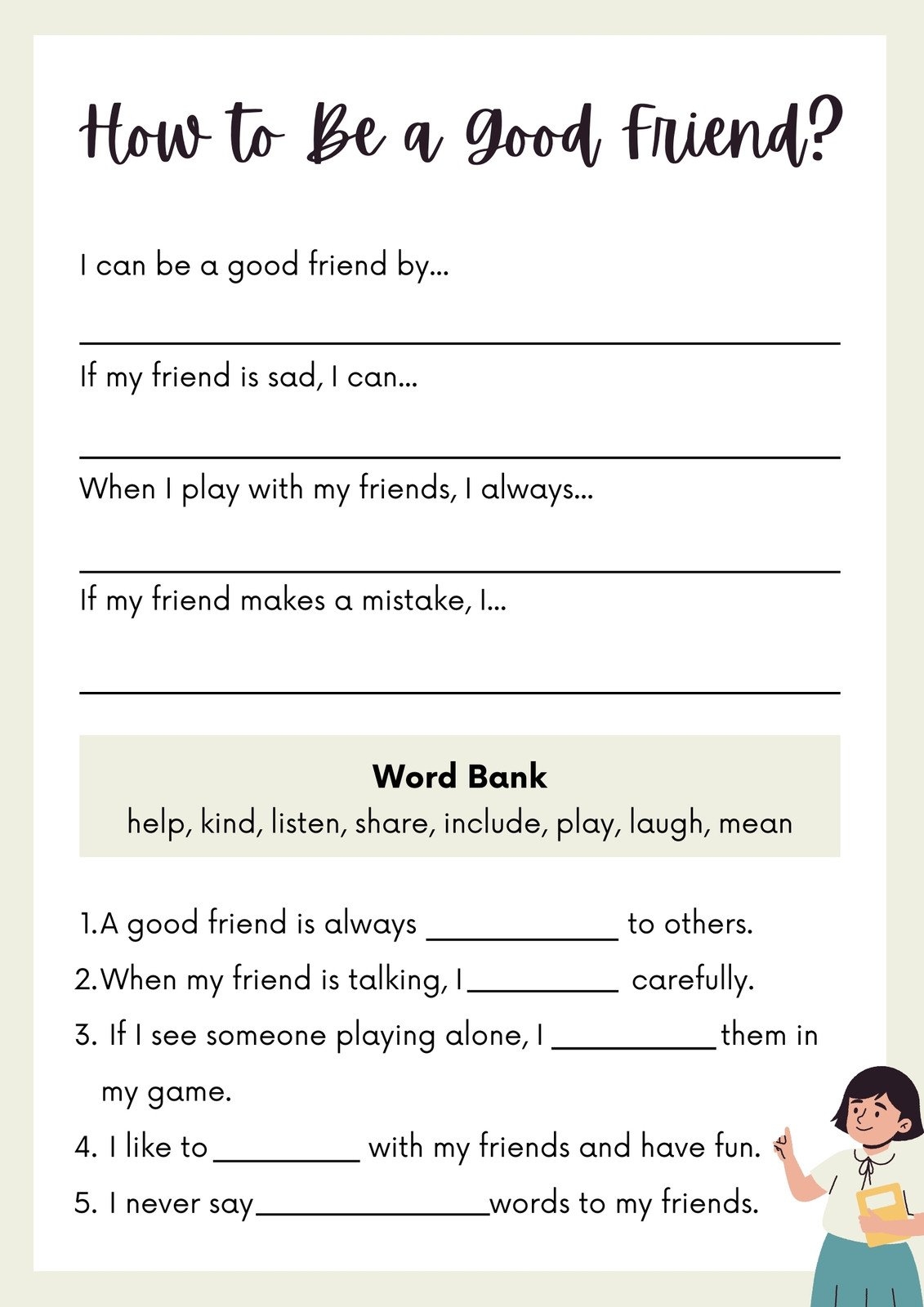 Free Printable Friendship Worksheets Pdf Free Printable Friendship Worksheets Pdf