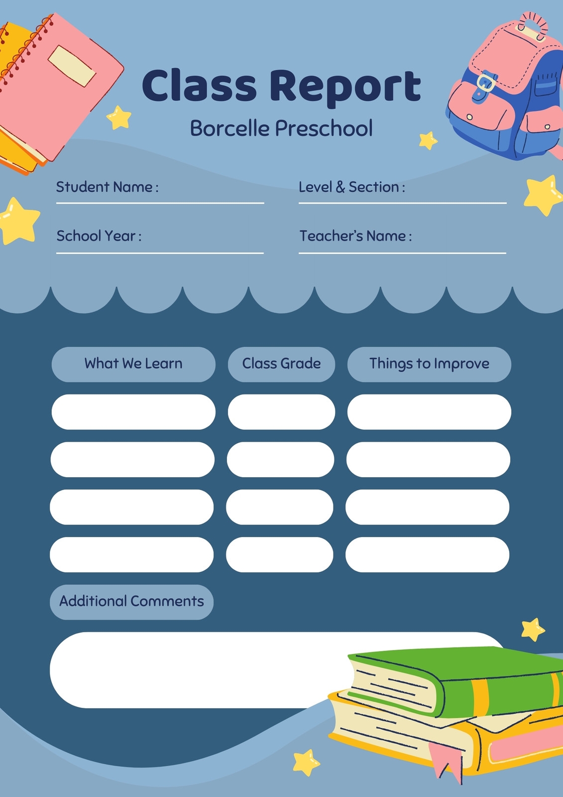 Easy Printable Preschool Progress Reports Easy Printable Preschool Progress Reports