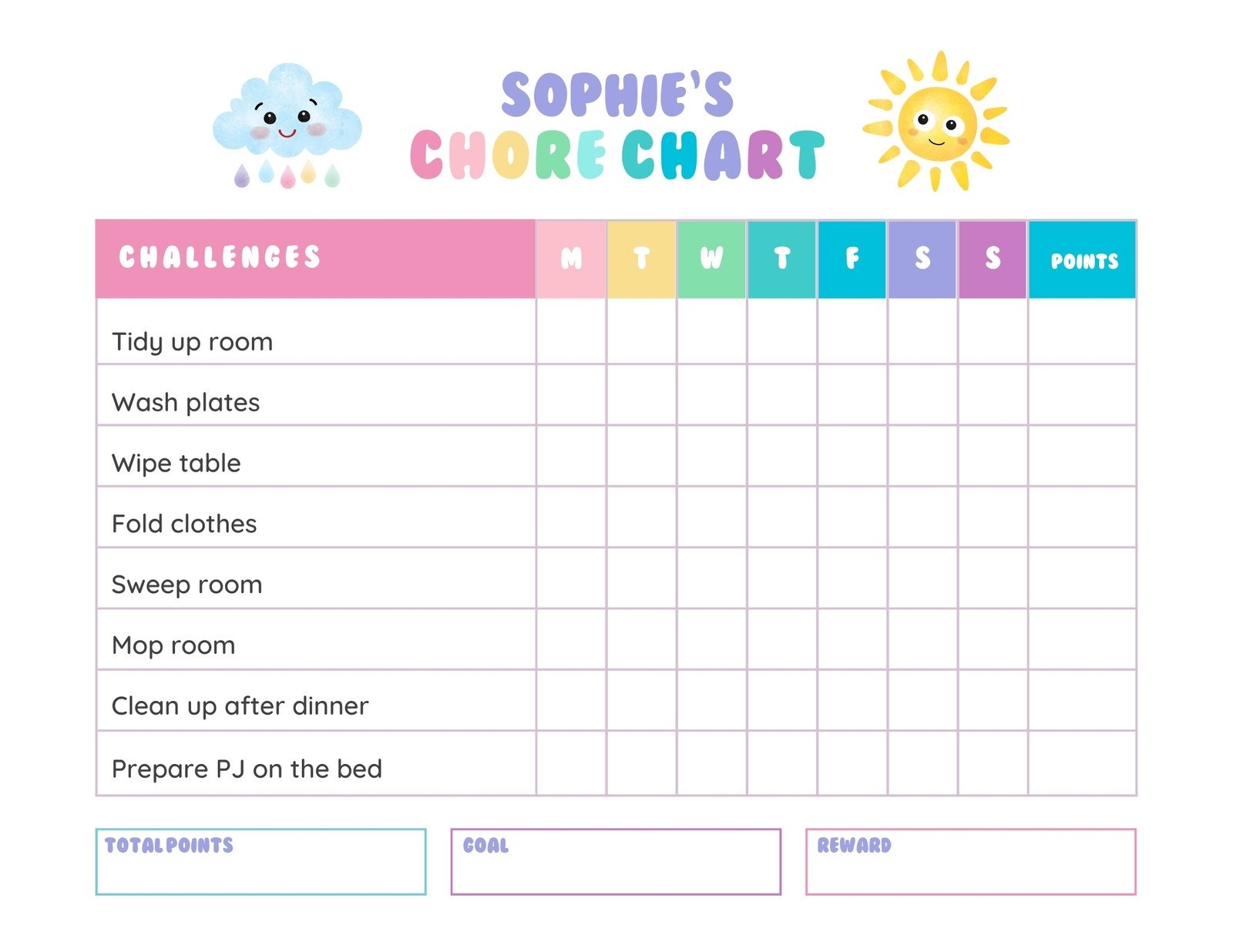 Chore Charts For Preschoolers Printable Chore Charts For Preschoolers Printable