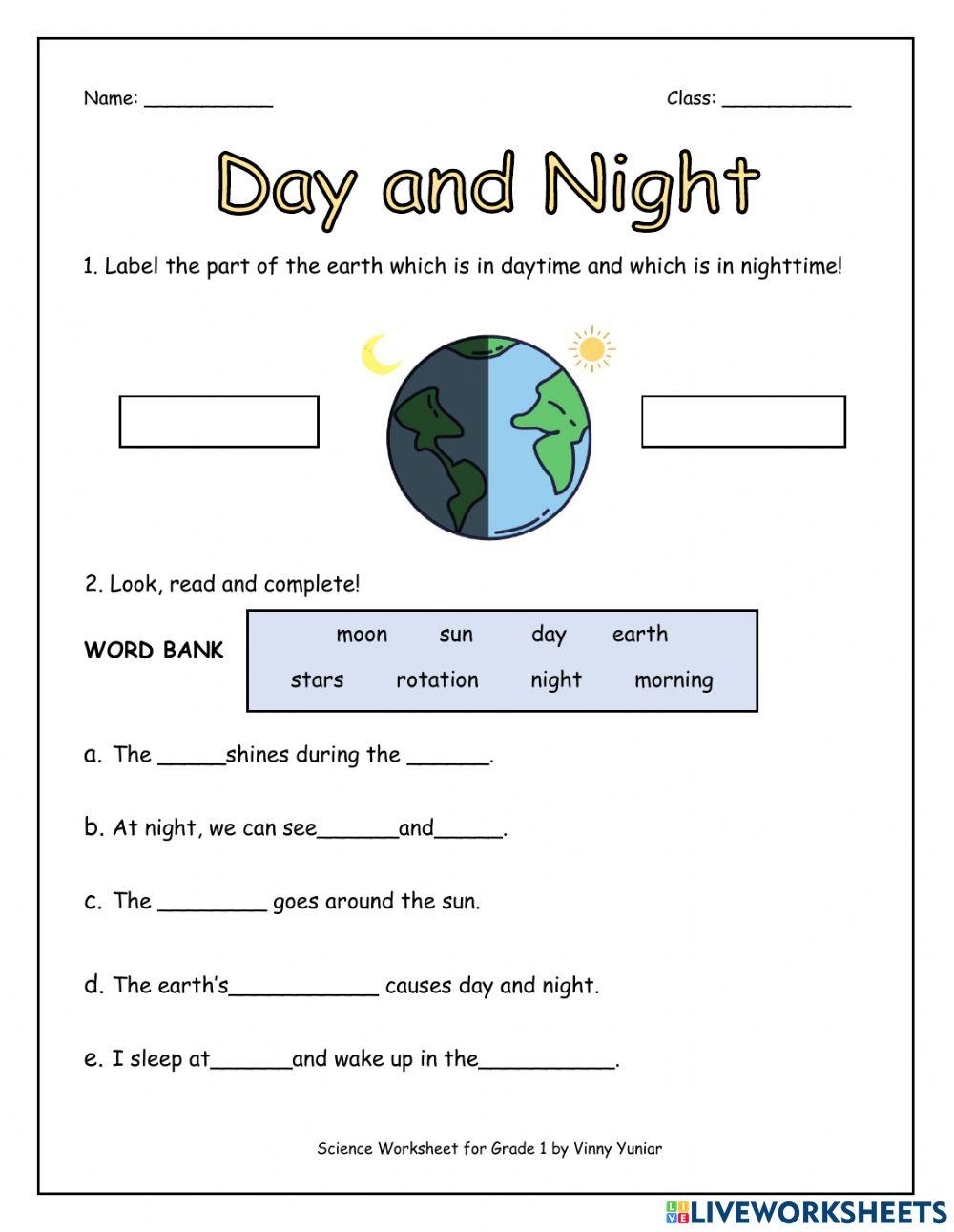 Free Day And Night Worksheet For First Grade Download Free Day And Night Worksheet For First Grade Png Images Free Worksheets On Clipart Library