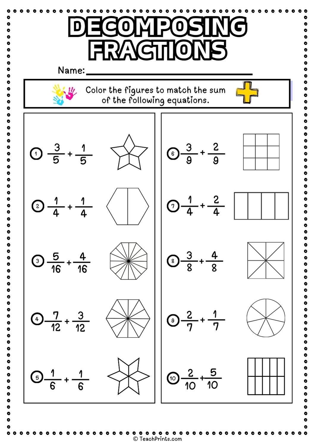 Free Decomposing Fractions Worksheets Teach Prints Free Decomposing Fractions Worksheets Teach Prints