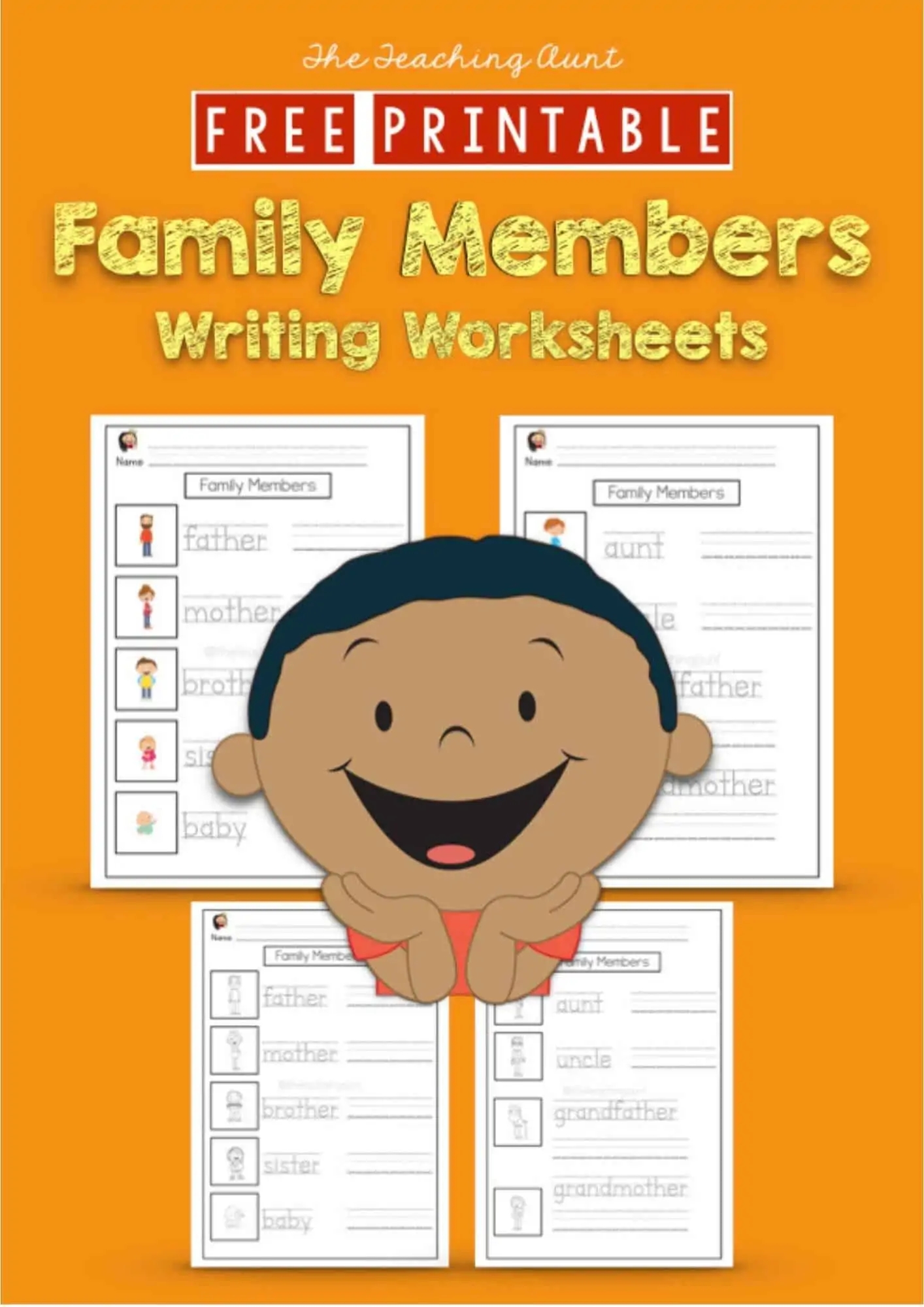 Free Family Members Tracing And Writing Worksheets The Teaching Aunt