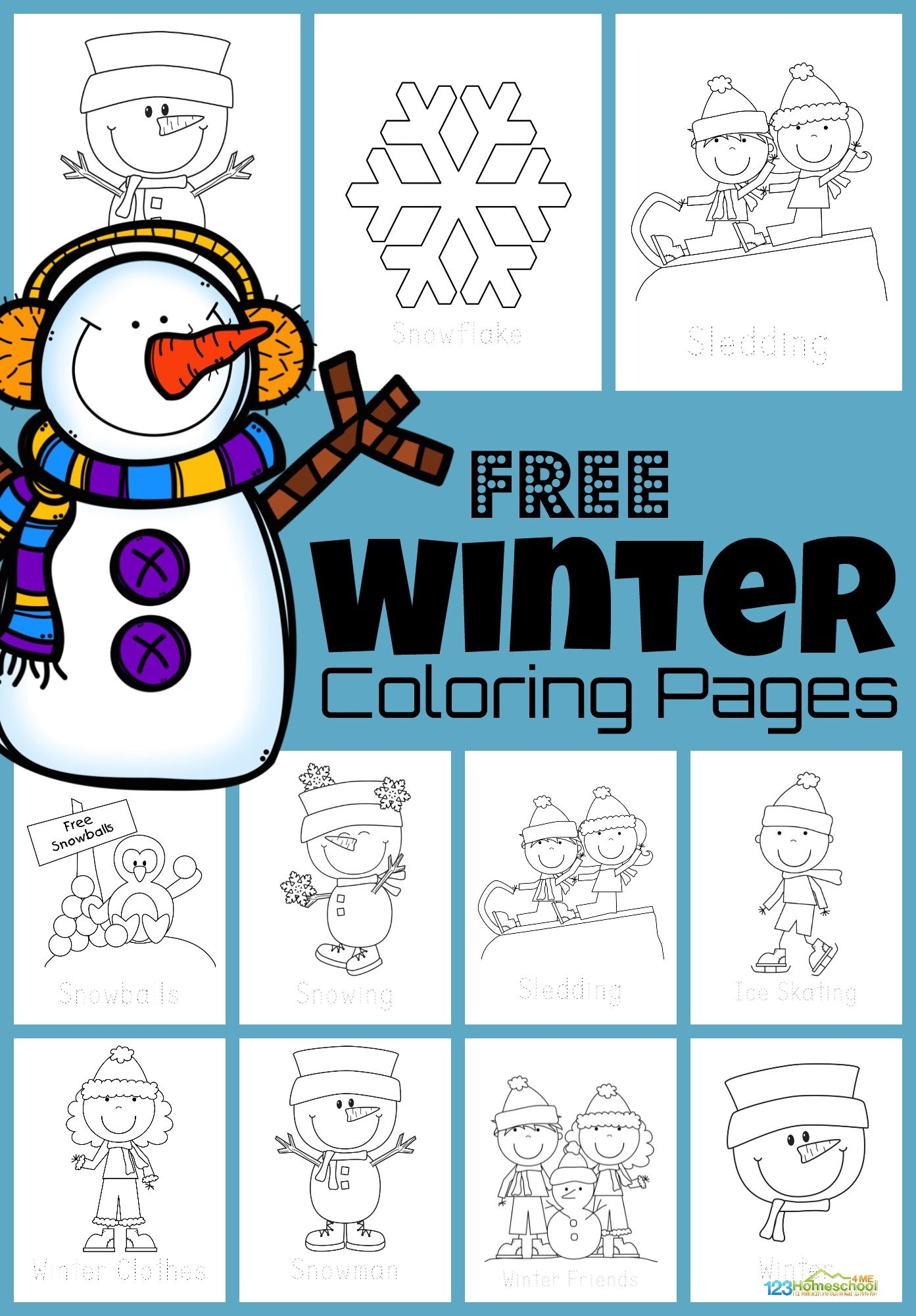 FREE FREE Printable Winter Coloring Sheets FREE FREE Printable Winter Coloring Sheets