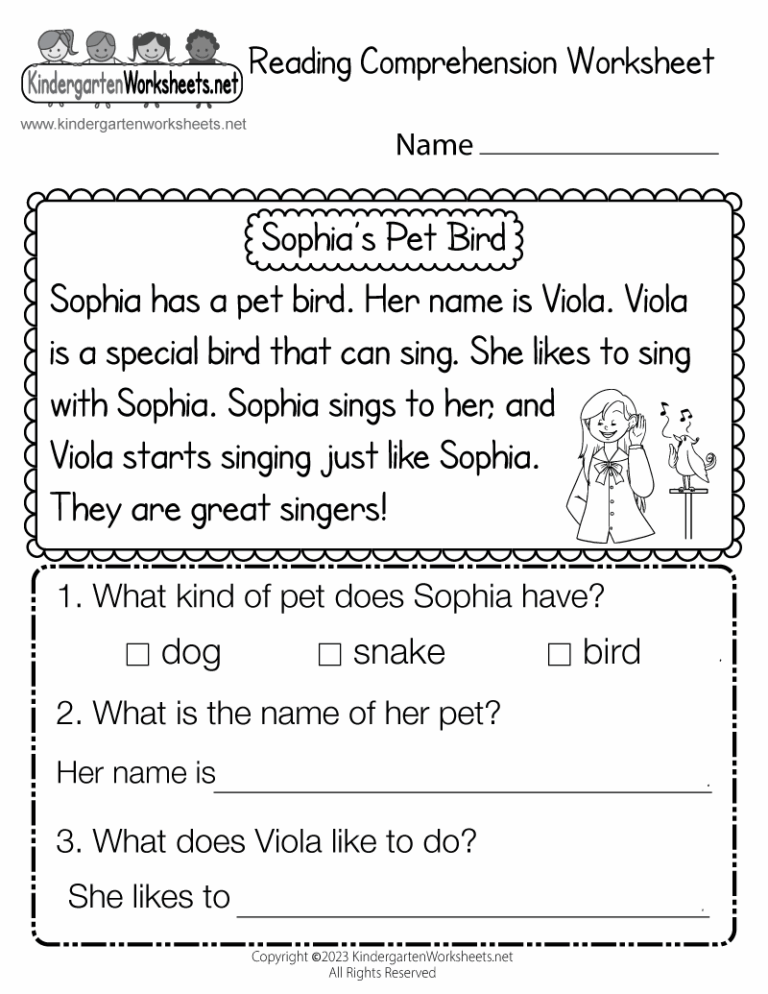 Free Free Reading Comprehension Worksheet Download Free Free