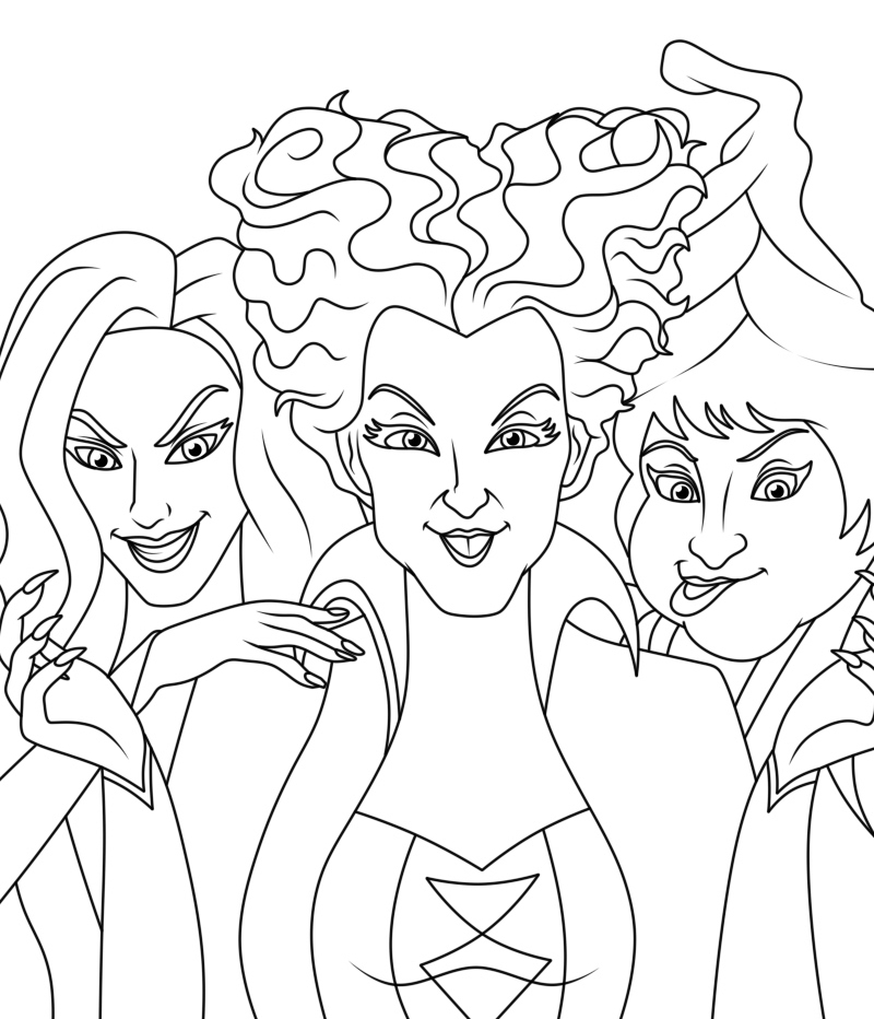 Free Hocus Pocus Coloring Page Printable 