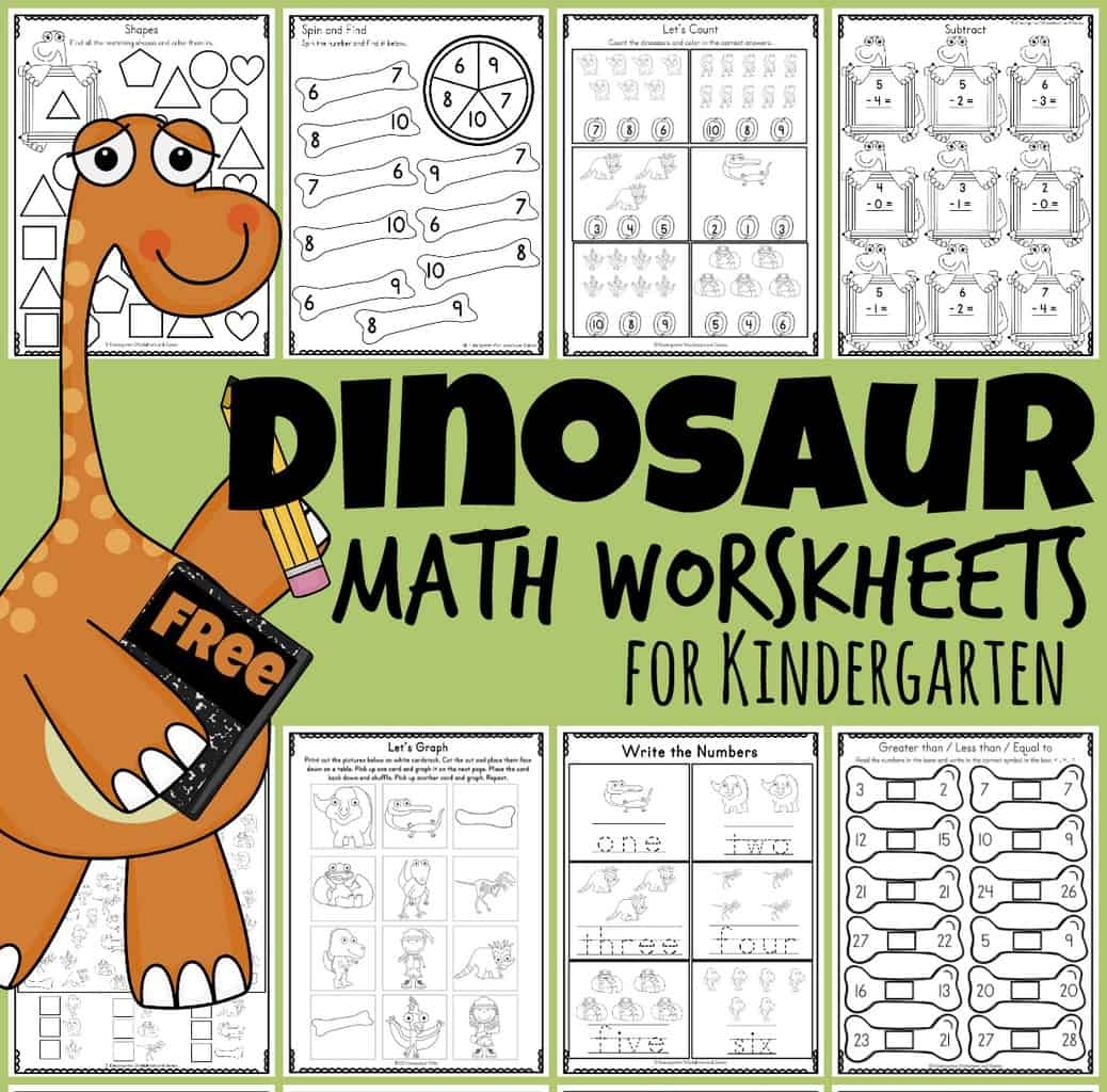 Dinosaur Math Worksheets Kindergarten Dinosaur Math Worksheets Kindergarten