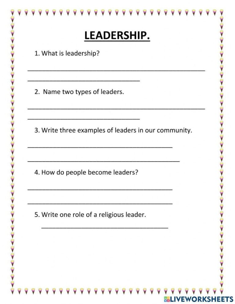 Free Leadership Worksheet Download Free Leadership Worksheet Png