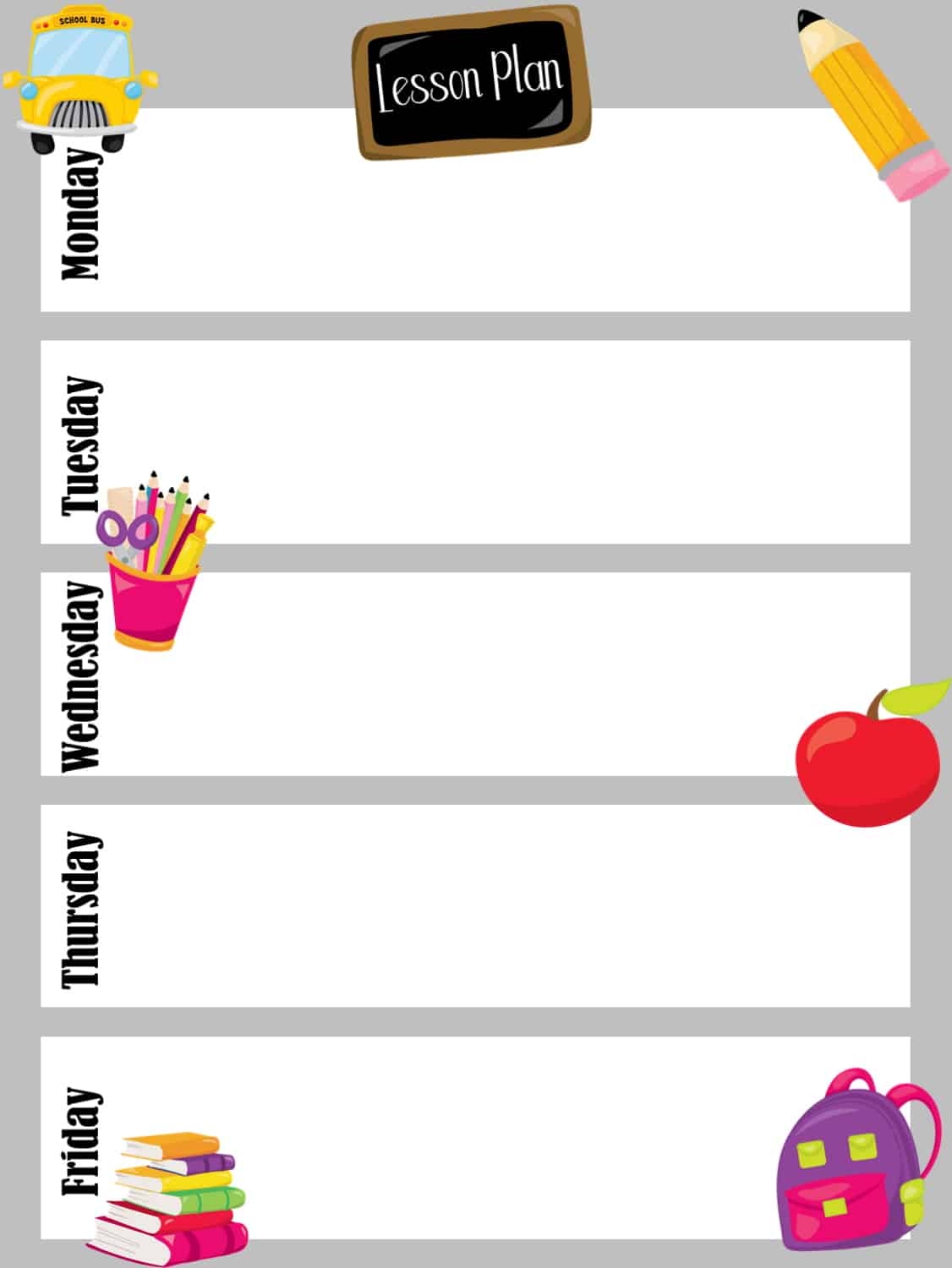 Preschool Lesson Plan Template Free Printable