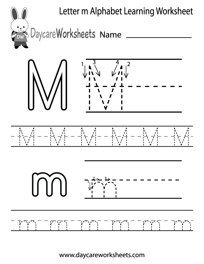 Free Letter M Worksheets For Kindergarten