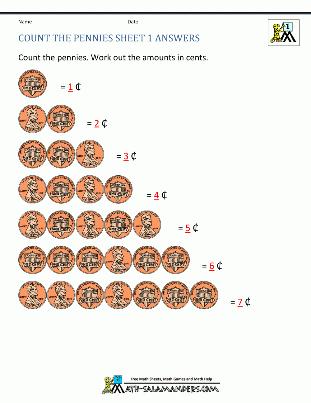 Free Printable Counting Coins Worksheets Pdf