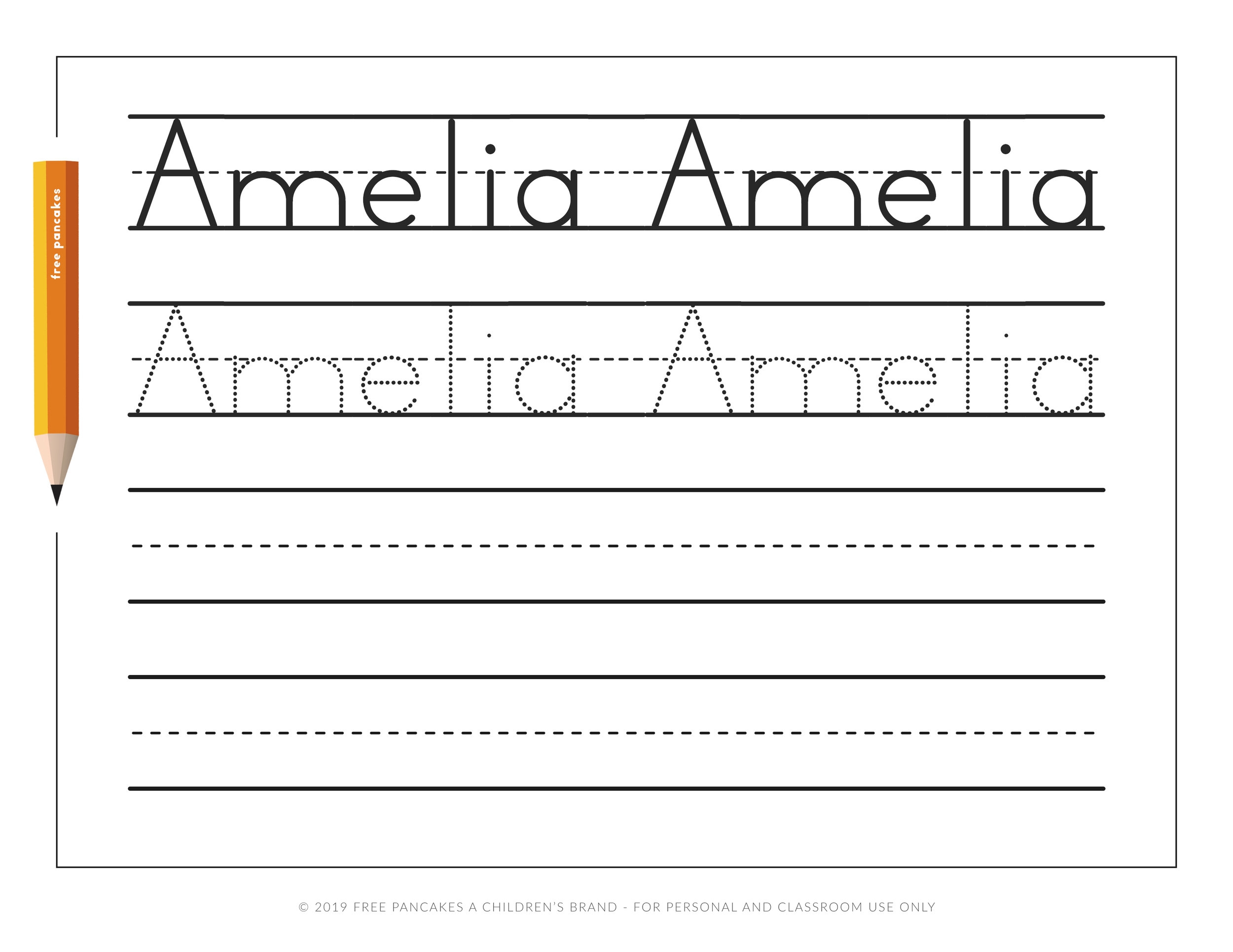 Free Name Tracing Sheets For Preschool Children Worksheets Library