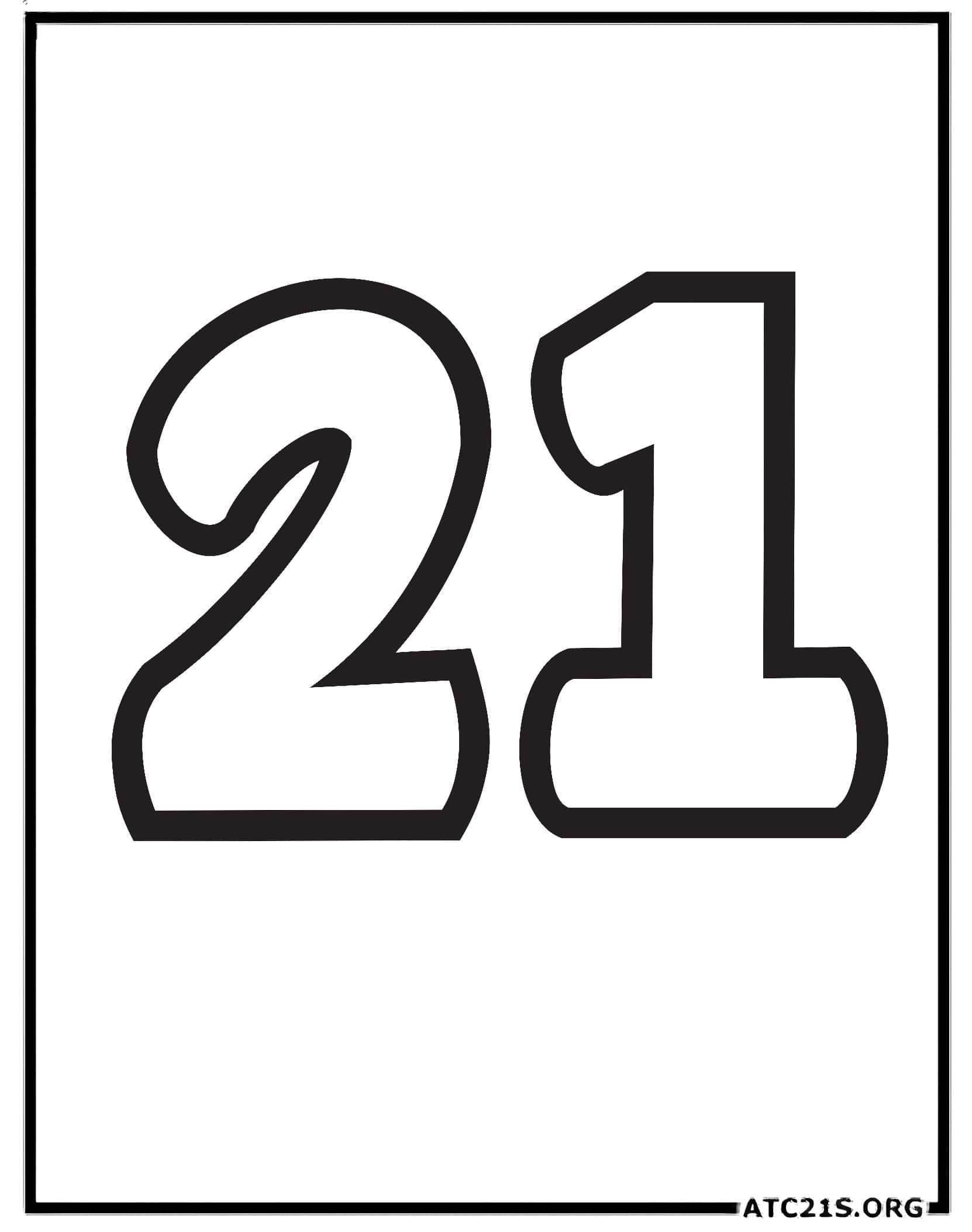 Free Number 21 Coloring Page Download Printable ATC21S Free Number 21 Coloring Page Download Printable ATC21S