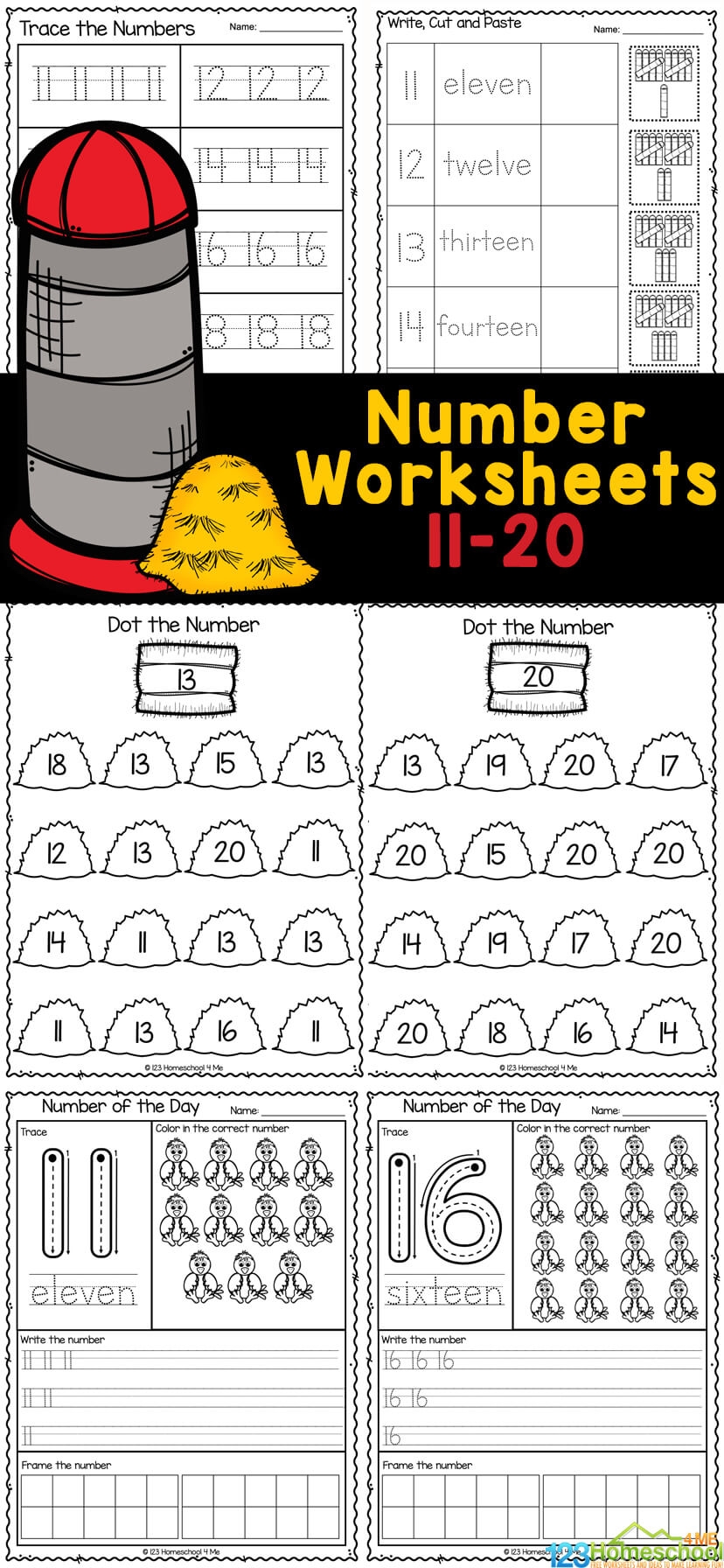 FREE Number Worksheets 11 20 123 Homeschool 4 Me FREE Number Worksheets 11 20 123 Homeschool 4 Me