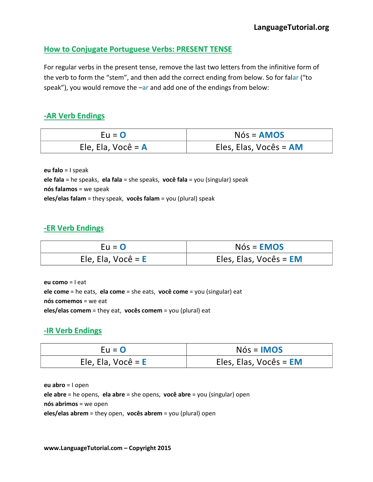Free Portuguese Worksheets Online U0026 Printable