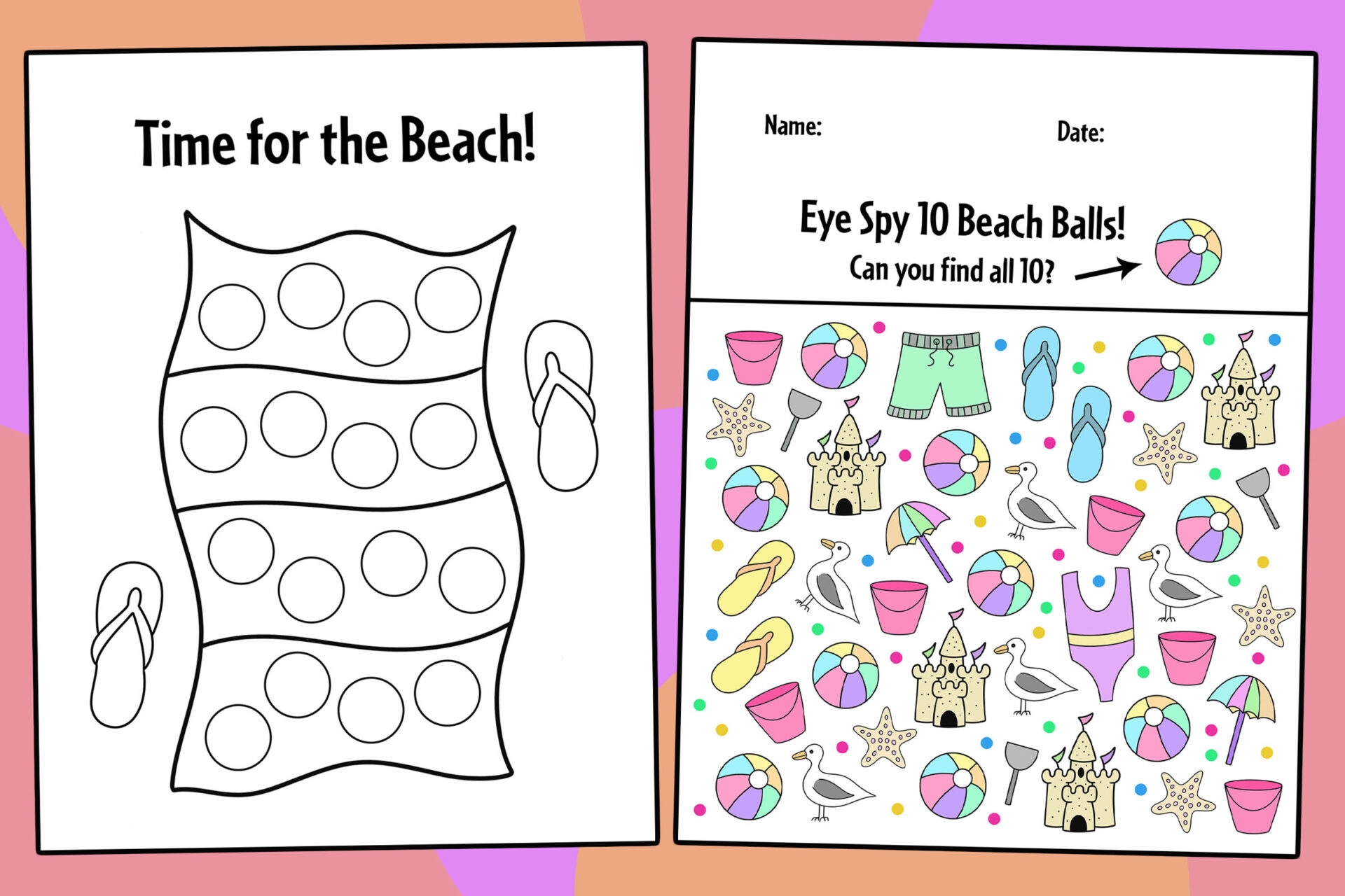 Free Preschool Beach Printables And Activities The Hollydog Blog