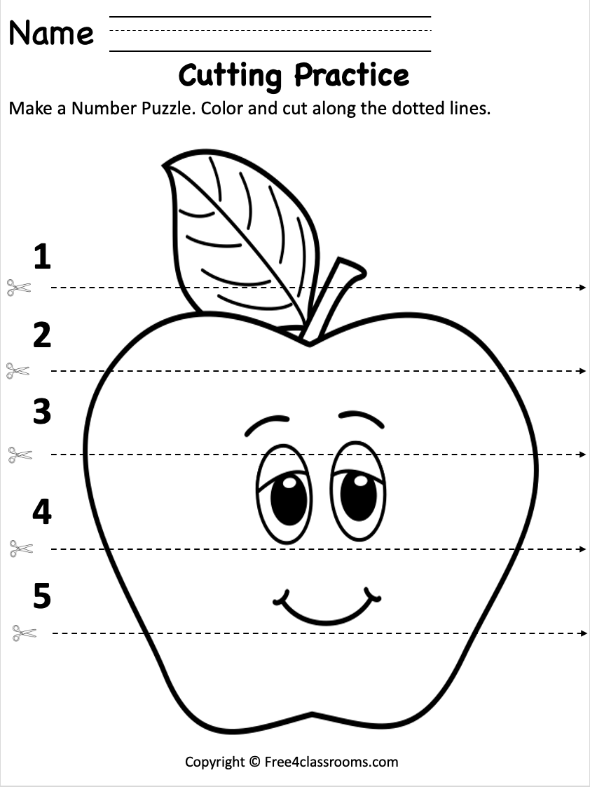 Free Preschool Fine Motor Skills Worksheet Free Fall Cutting 