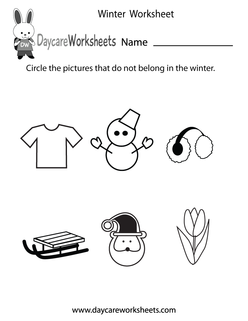 Winter Math Worksheets For Kindergarten