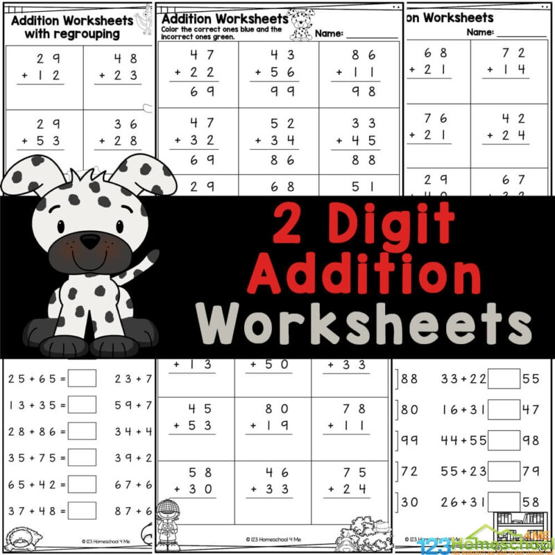 Free Printable Addition Worksheets 2nd Grade